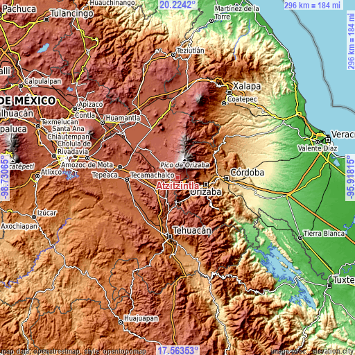 Topographic map of Atzitzintla