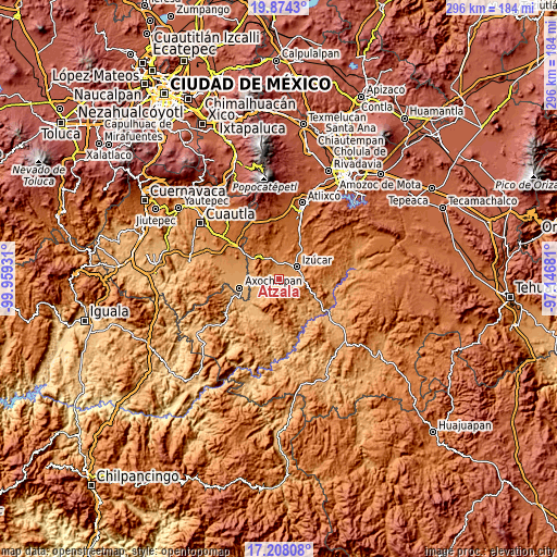 Topographic map of Atzala