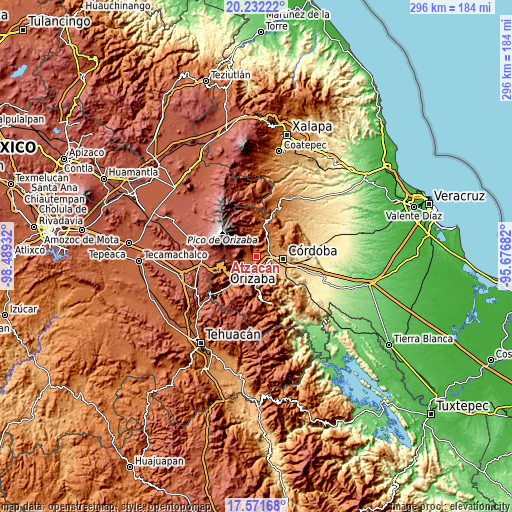 Topographic map of Atzacan