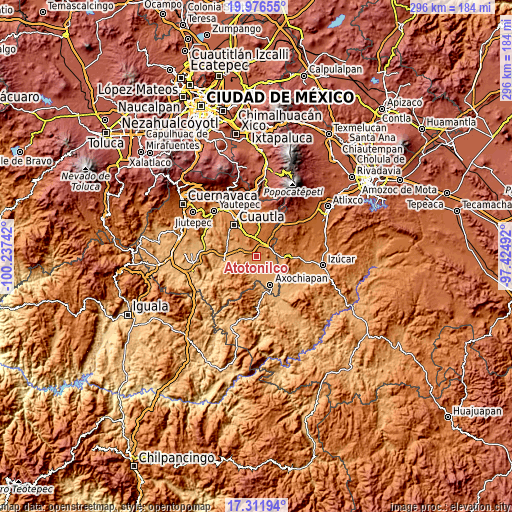 Topographic map of Atotonilco