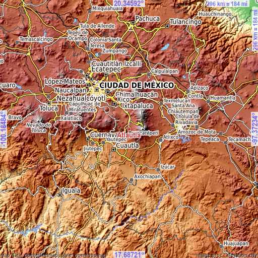Topographic map of Atlautla
