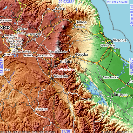 Topographic map of Atlahuilco