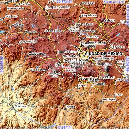 Topographic map of Atizapán