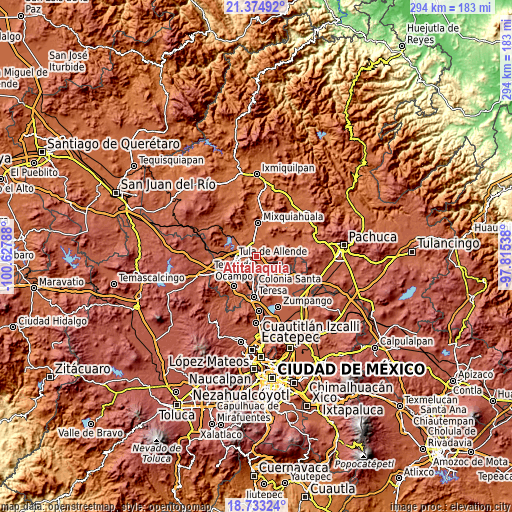 Topographic map of Atitalaquia