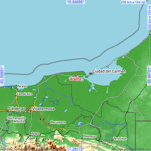 Topographic map of Atasta