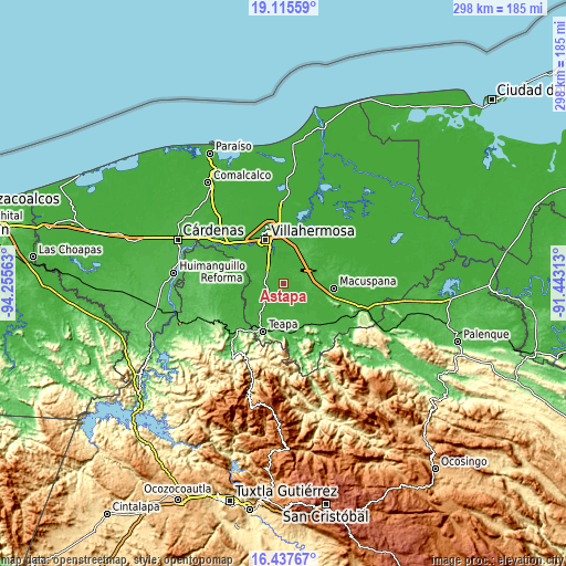 Topographic map of Astapa