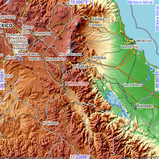 Topographic map of Astacinga