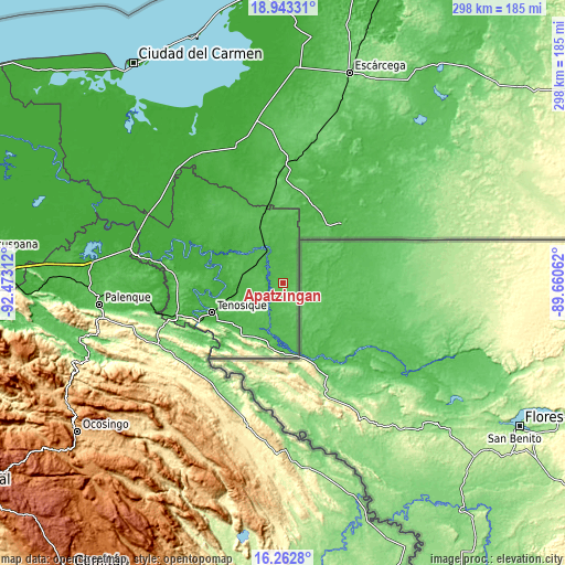 Topographic map of Apatzingán