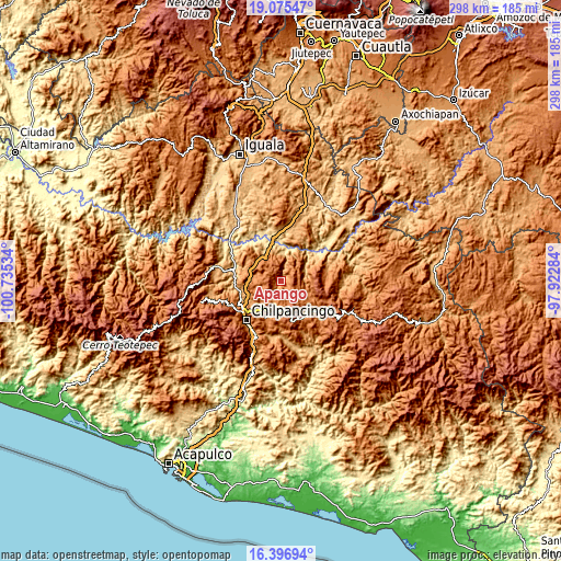 Topographic map of Apango