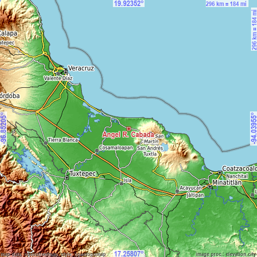 Topographic map of Ángel R. Cabada