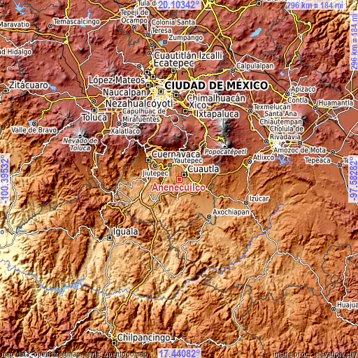 Topographic map of Anenecuilco