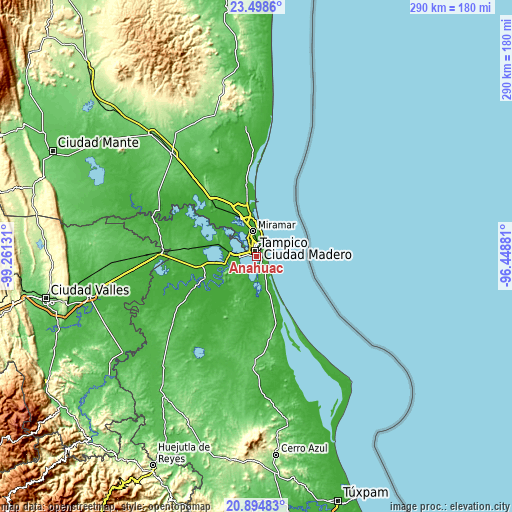 Topographic map of Anahuac