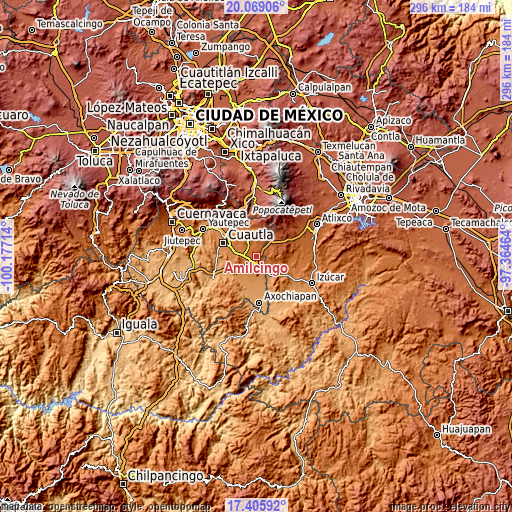Topographic map of Amilcingo
