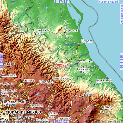 Topographic map of Ameluca