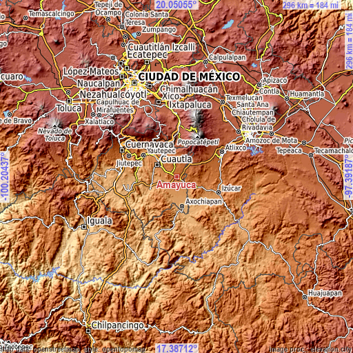 Topographic map of Amayuca