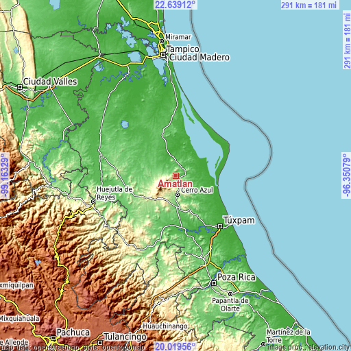 Topographic map of Amatlán