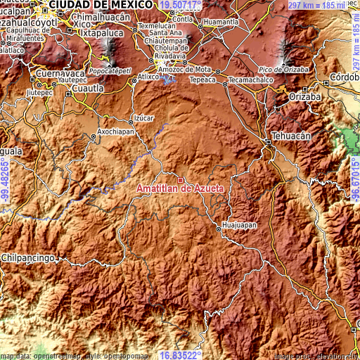 Topographic map of Amatitlán de Azueta