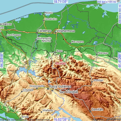 Topographic map of Amatán