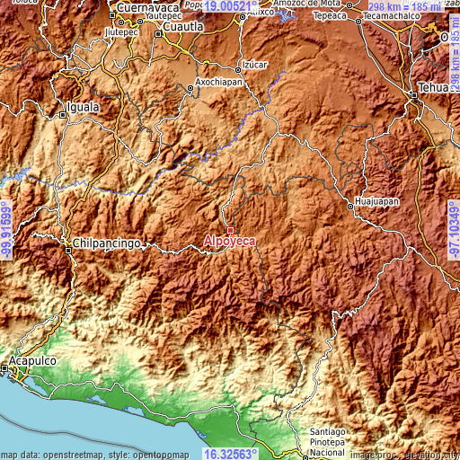 Topographic map of Alpoyeca