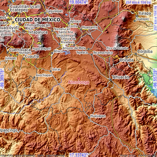 Topographic map of Almolonga