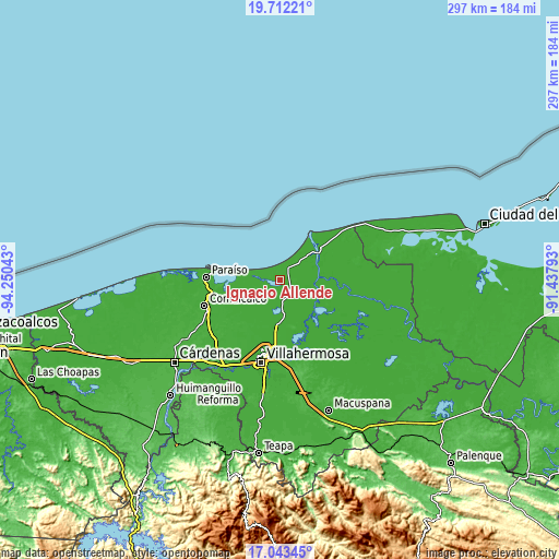 Topographic map of Ignacio Allende