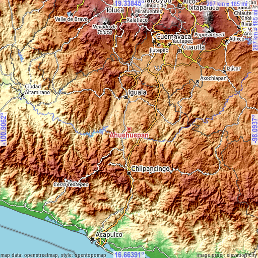 Topographic map of Ahuehuepan