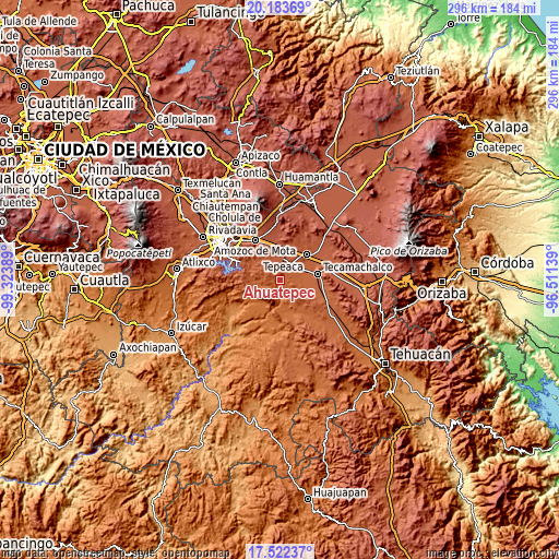 Topographic map of Ahuatepec