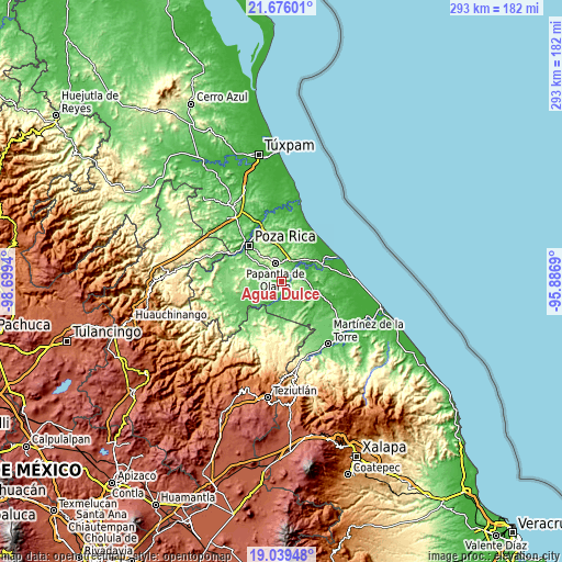 Topographic map of Agua Dulce