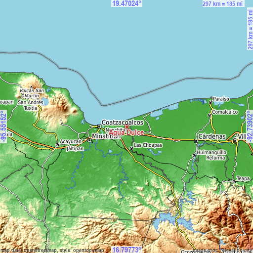 Topographic map of Agua Dulce