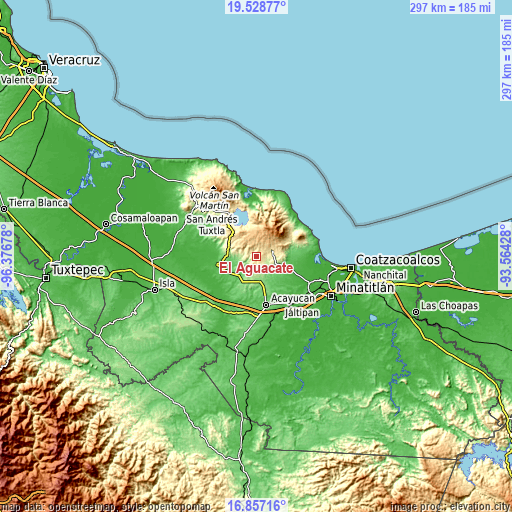 Topographic map of El Aguacate