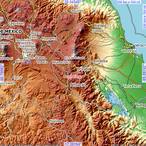 Topographic map of Acultzingo