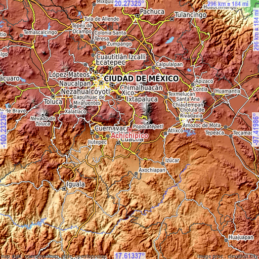 Topographic map of Achichipico