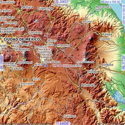 Topographic map of Acatzingo