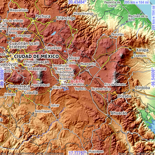 Topographic map of Acajete