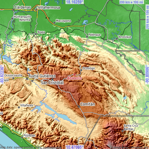 Topographic map of Abasolo