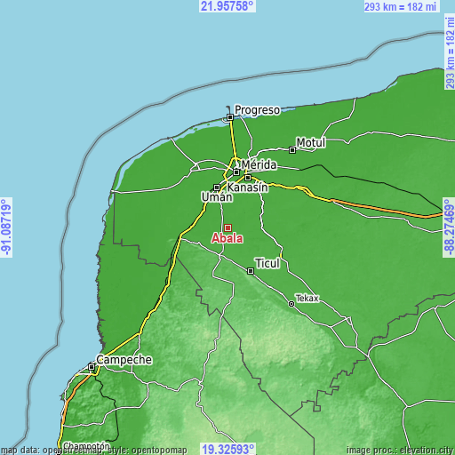Topographic map of Abala