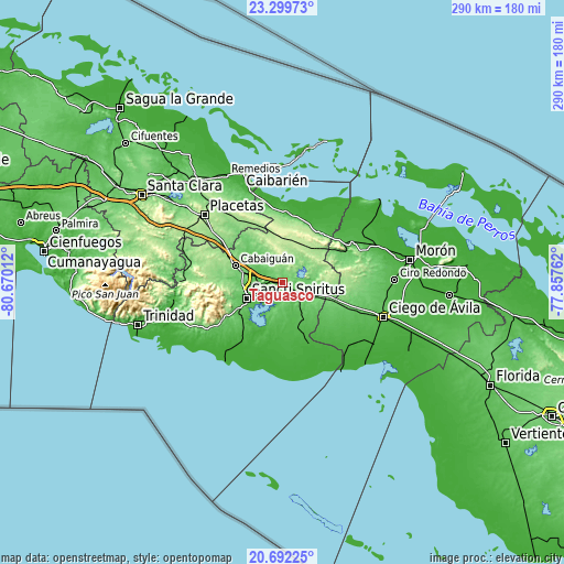 Topographic map of Taguasco