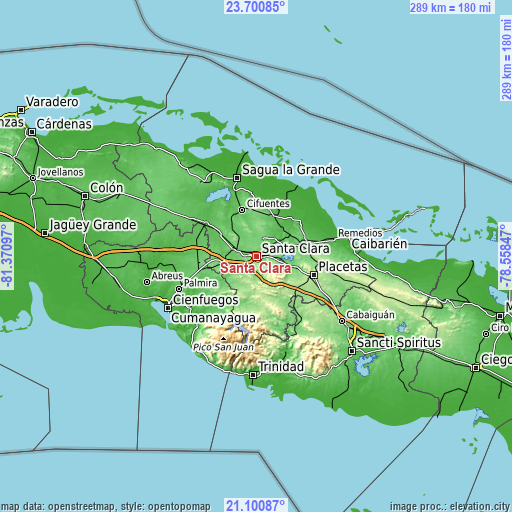 Topographic map of Santa Clara