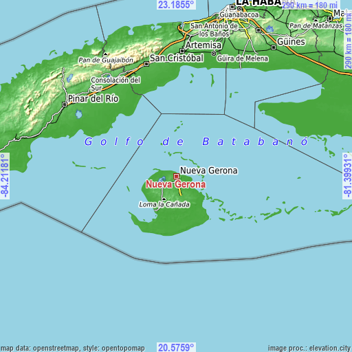 Topographic map of Nueva Gerona