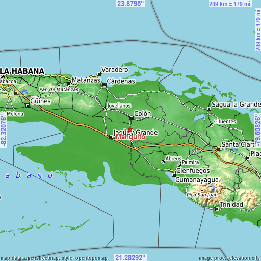 Topographic map of Manguito