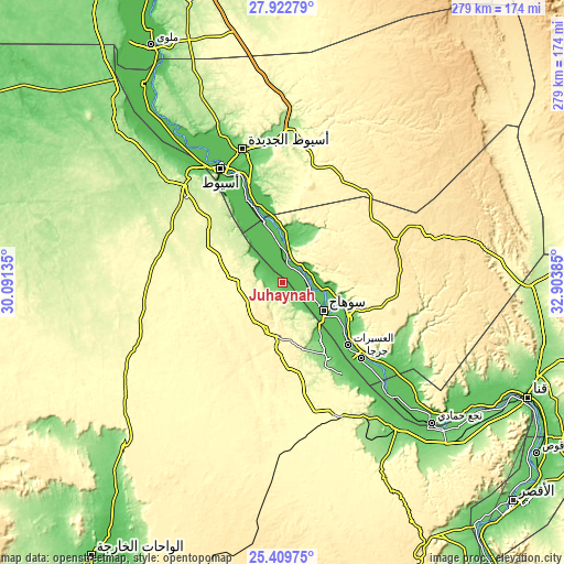 Topographic map of Juhaynah