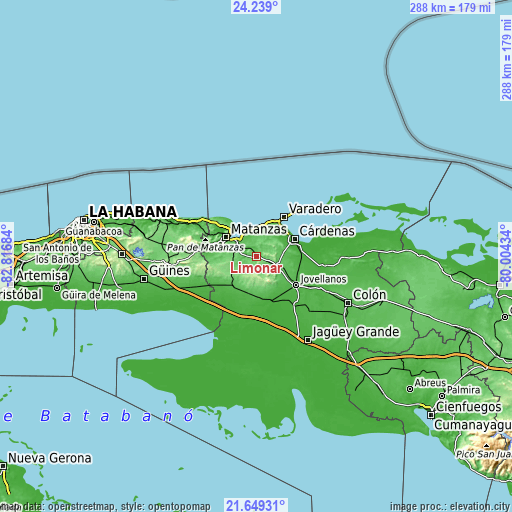 Topographic map of Limonar