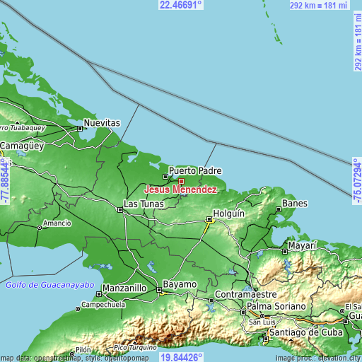 Topographic map of Jesús Menéndez