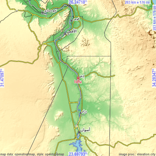Topographic map of Idfū