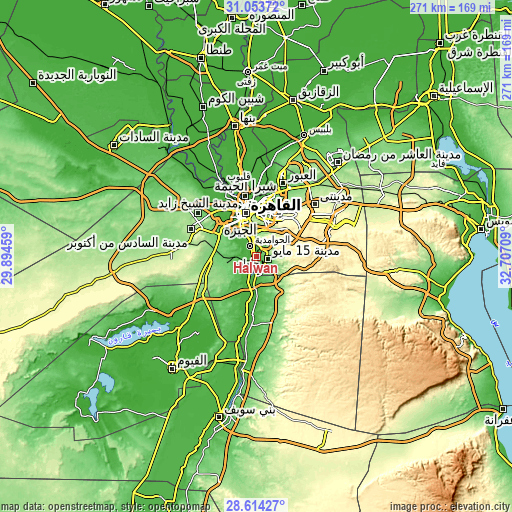 Topographic map of Ḩalwān