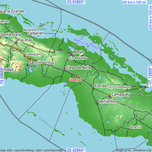 Topographic map of Gaspar