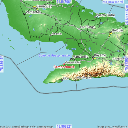 Topographic map of Campechuela