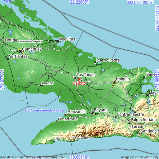 Topographic map of Calixto