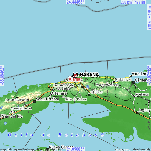 Topographic map of Alamar