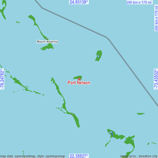 Topographic map of Port Nelson
